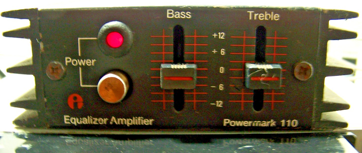 Powermark 110 CAR STEREO AMP TREBLE BASS EQUALIZER AMPLIFIER WORKS NICE 👌😎