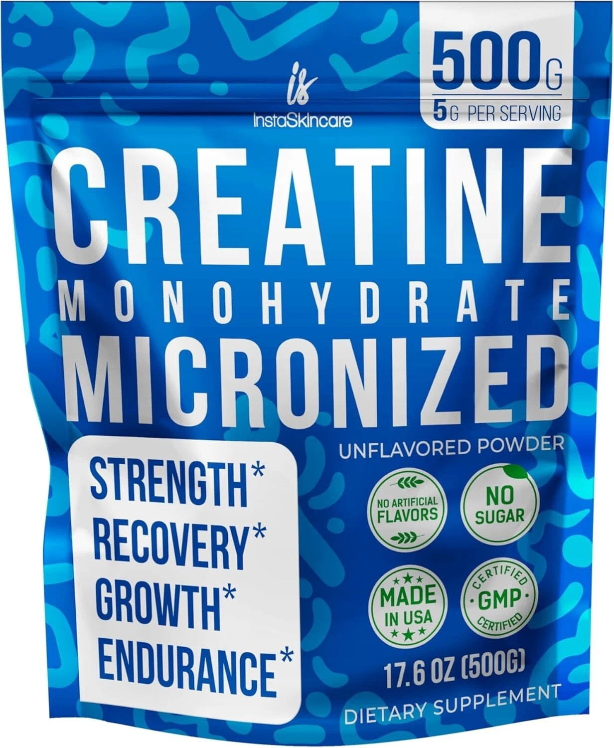 Monohidrato de Creatina en Polvo para Ganar Masa Muscular 5000 mg (5 g) 1,1 lb
