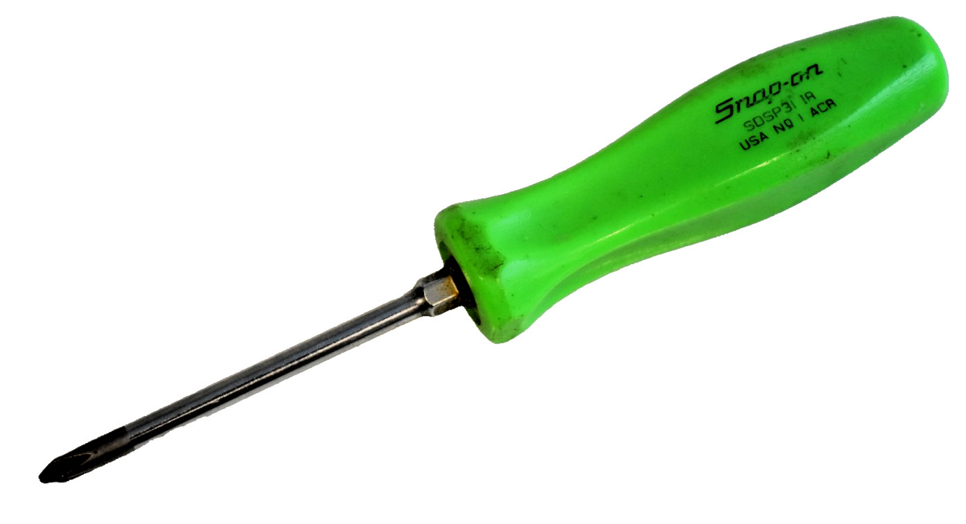 Snap-on Tools SDSP31 IR No. 1 #1 Phillips Tip ACR Screwdriver Green Hard Handle