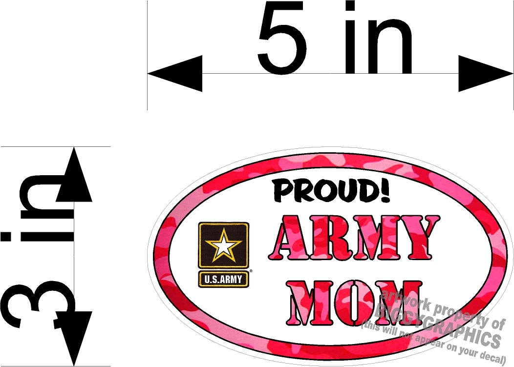ARMY MOM  VINYL DECAL PINK CAMO PROUD