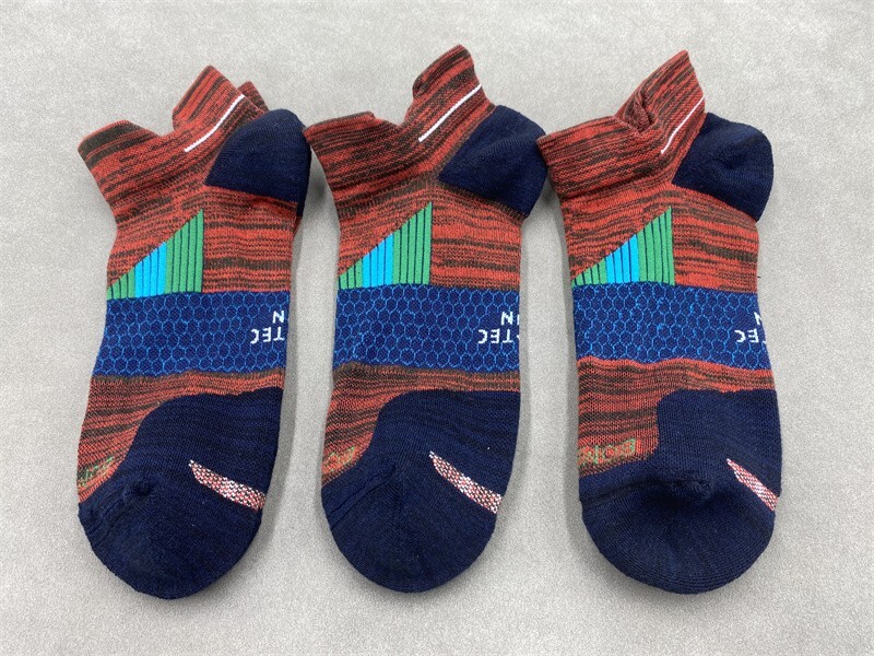 3 Pairs Bombas Honeycomb Running Sock Size L 9.5-13 Men's Multicolor Ankle Sock