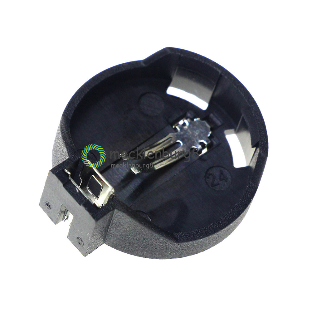 10x CR2025 CR2032 button coin cell battery socket holder case black color