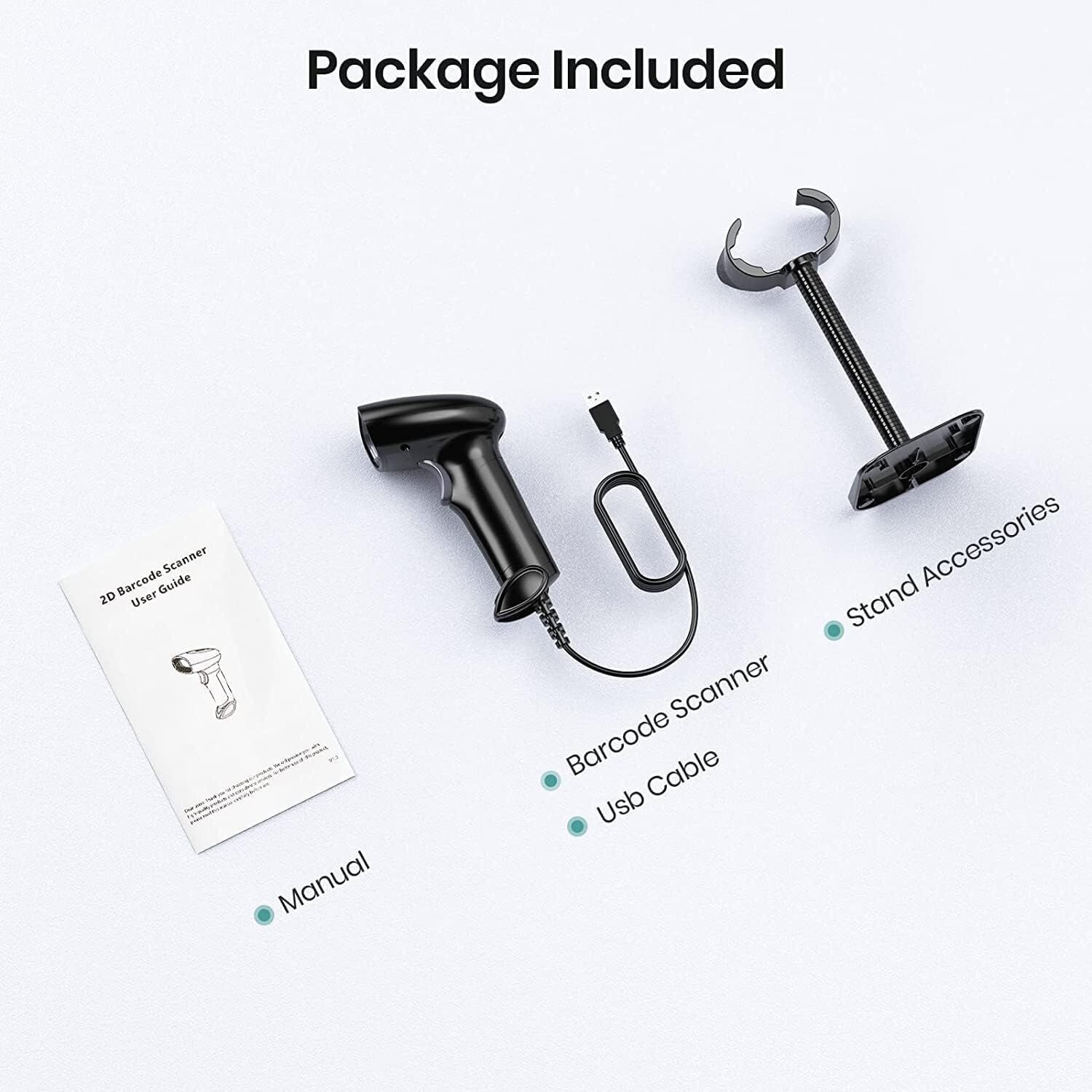 USB Wired 2D Barcode Scanner Handheld CCD 1D QR Bar Code Image Screen Scanner