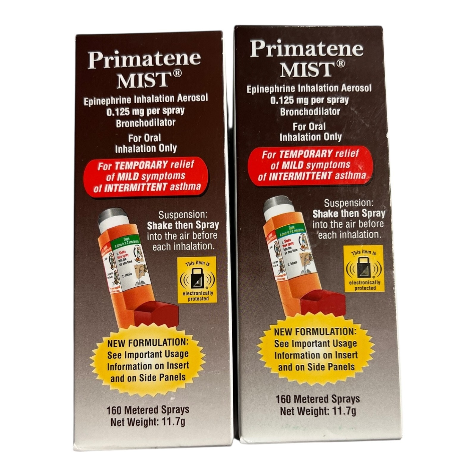 LOT OF 2 Primatene Mist Epinephrine Inhalation Aerosol 160 Sprays EXP2026++ NEW