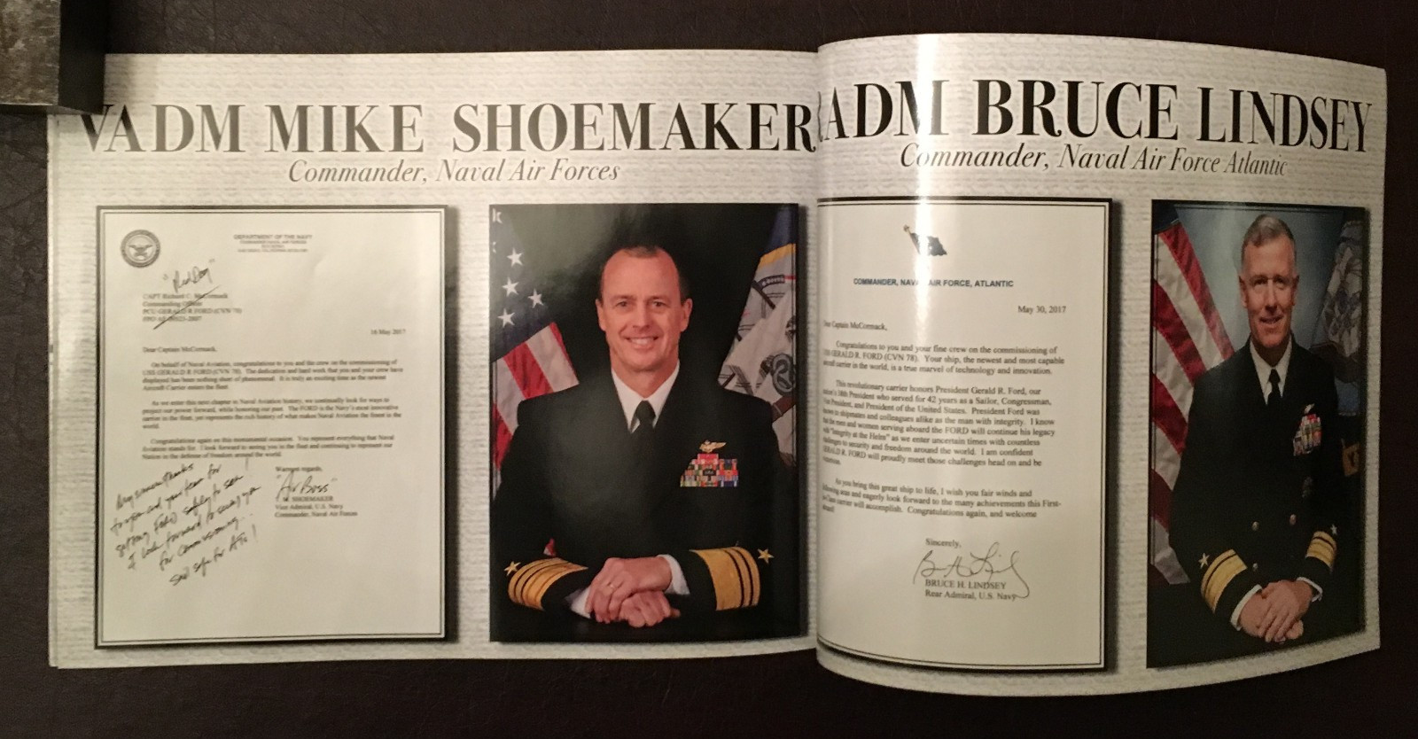 USS GERALD R. FORD (CVN 78) - OFFICIAL COMMISSIONING CEREMONY BOOKLET - 2017
