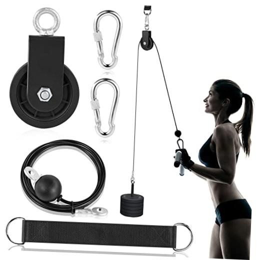3.54 in Cable Pulley 360 1 Pulley+1 Straps+2 Carabiner+ 79in Cable 1pcs