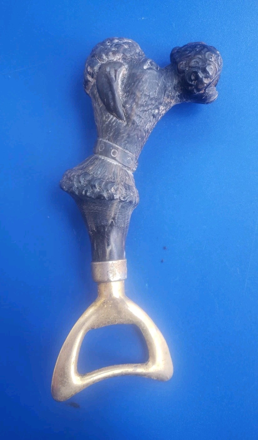 Vintage Gold Tone Poodle Dog Bottle Opener