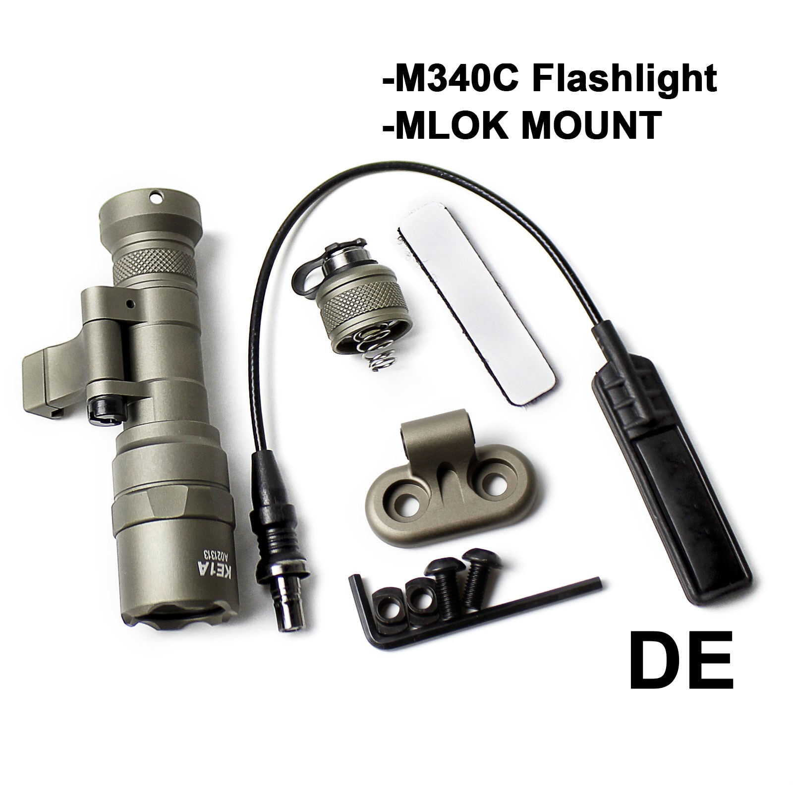 M340C M340V M640V-DF M640DF LED Weapon Flashlight with Switch&Offset Mlok Mount