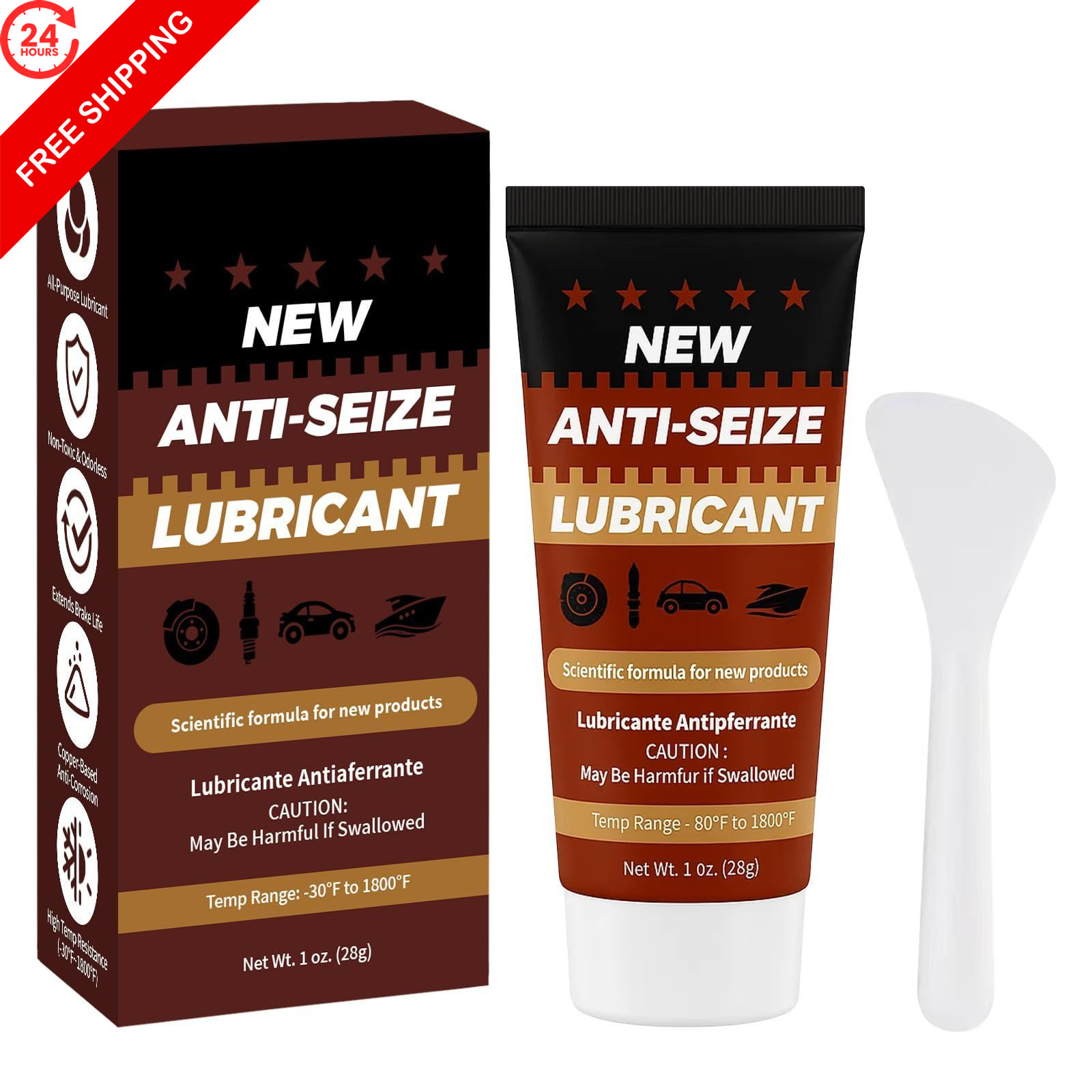 Copper Anti-Seize Brake Caliper Grease & Thread Lubricant - High 1 oz, 1 oz