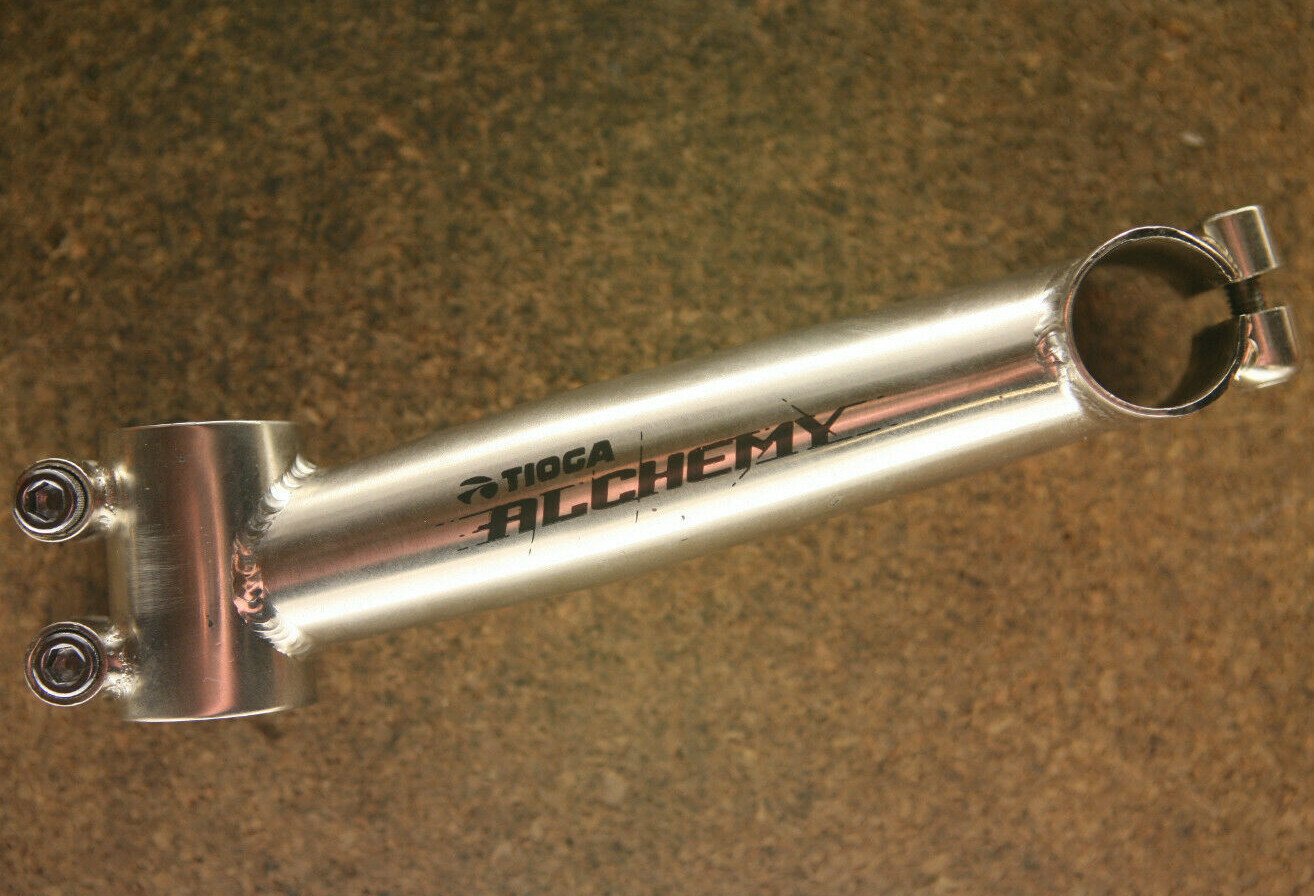 Retro oldschool NOS NEW Tioga Alchemy 1.1/8" inch silver ahead stem 150mm 25.4