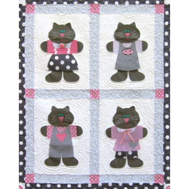 Feline Drive Fabric MY CUTE KITTY Cat Wall Quilt Cleo & Me PATTERN ONLY