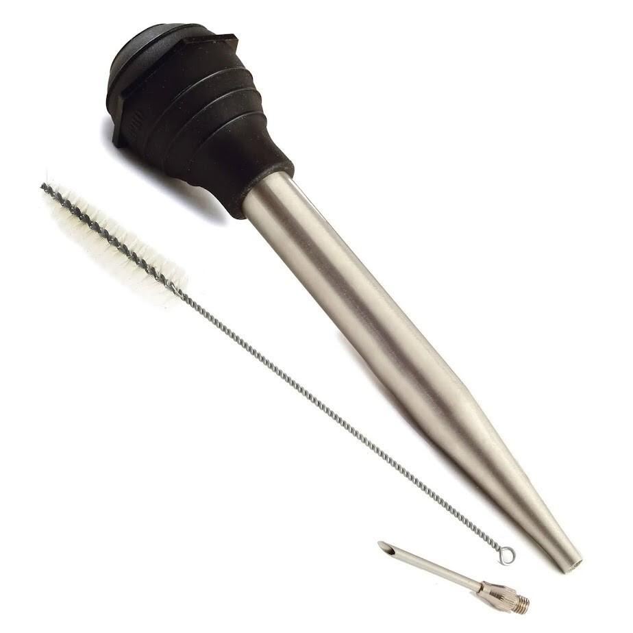 Norpro Baster Injector Deluxe Stainless Steel with Cleaning Brush Chicken Turkey