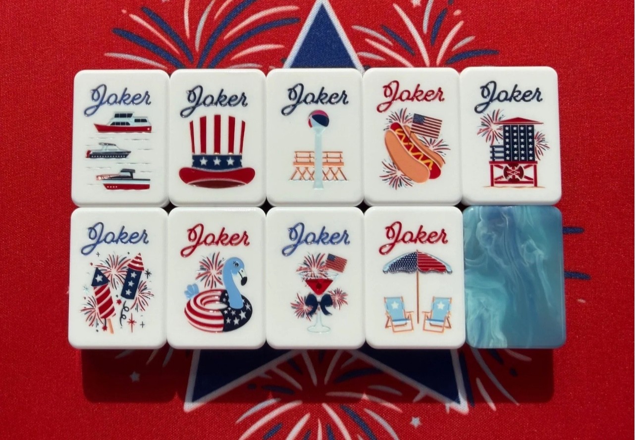 2026  Blue🇺🇸 American Mahjong Game Set, 160  Mah Jong Tiles+ Free storage bag