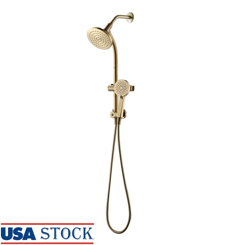 Deluxe Shower Combo Magnetic Slide Bar High Pressure Dual Showerhead Set New