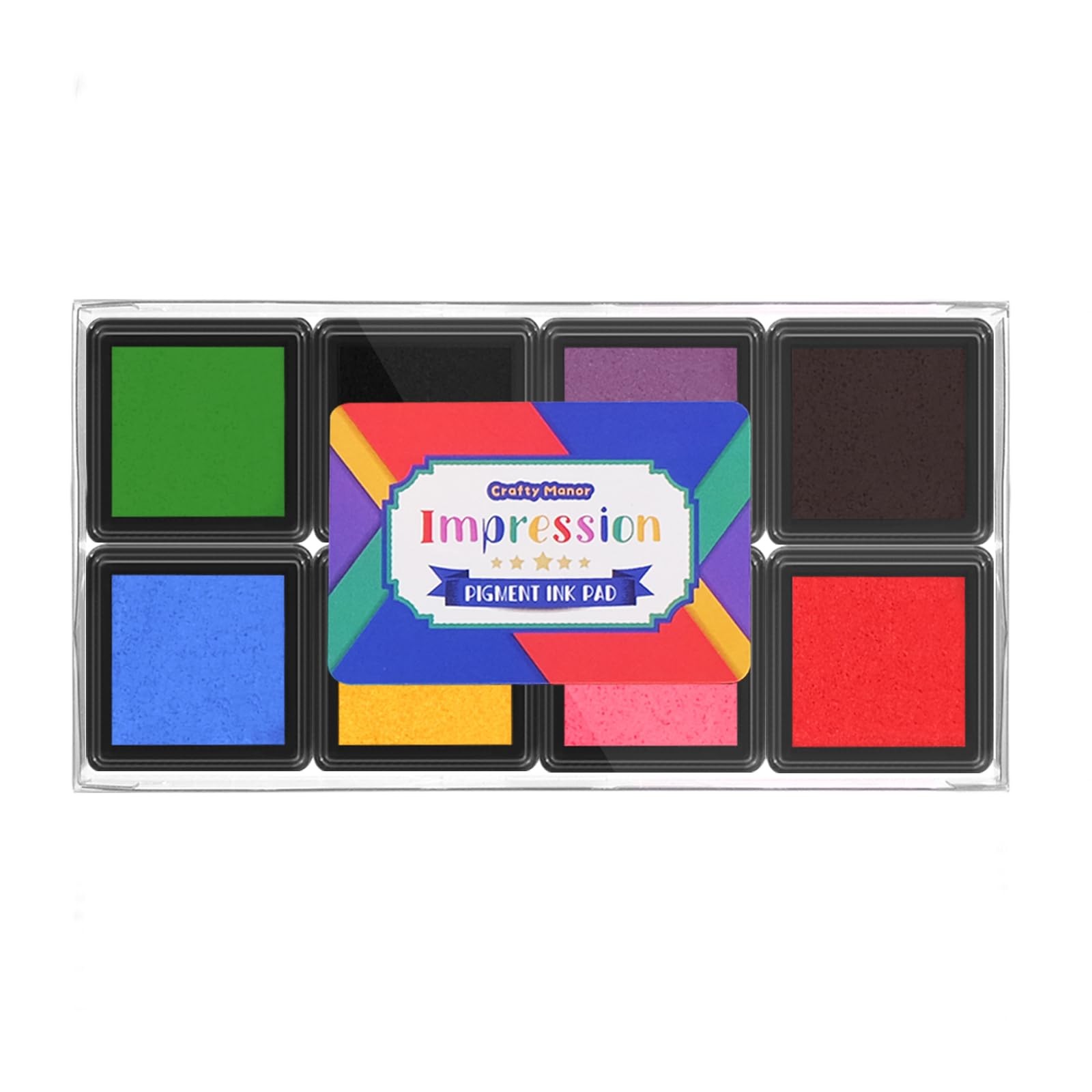 Mini Pigment Ink Pads For Stamps Fingerprint Scrapbook Paper Wood 8 Color