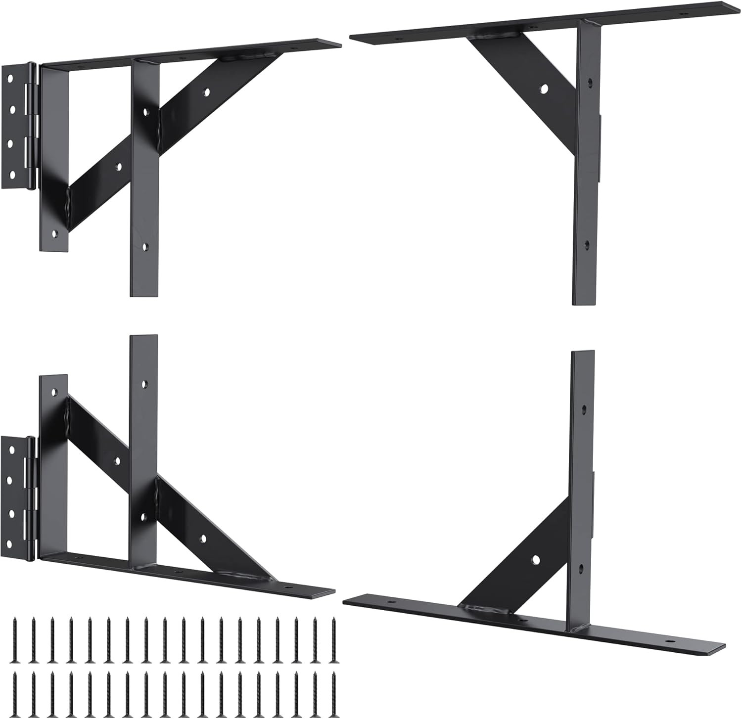 Gate Corner Brace Bracket Gate Kit for Wooden Fence Gate Hinges No Sag Frame Kit