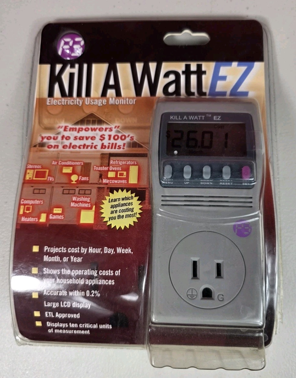 NEW! P3 International Kill A Watt EZ Electricity Usage Monitor Model P4460
