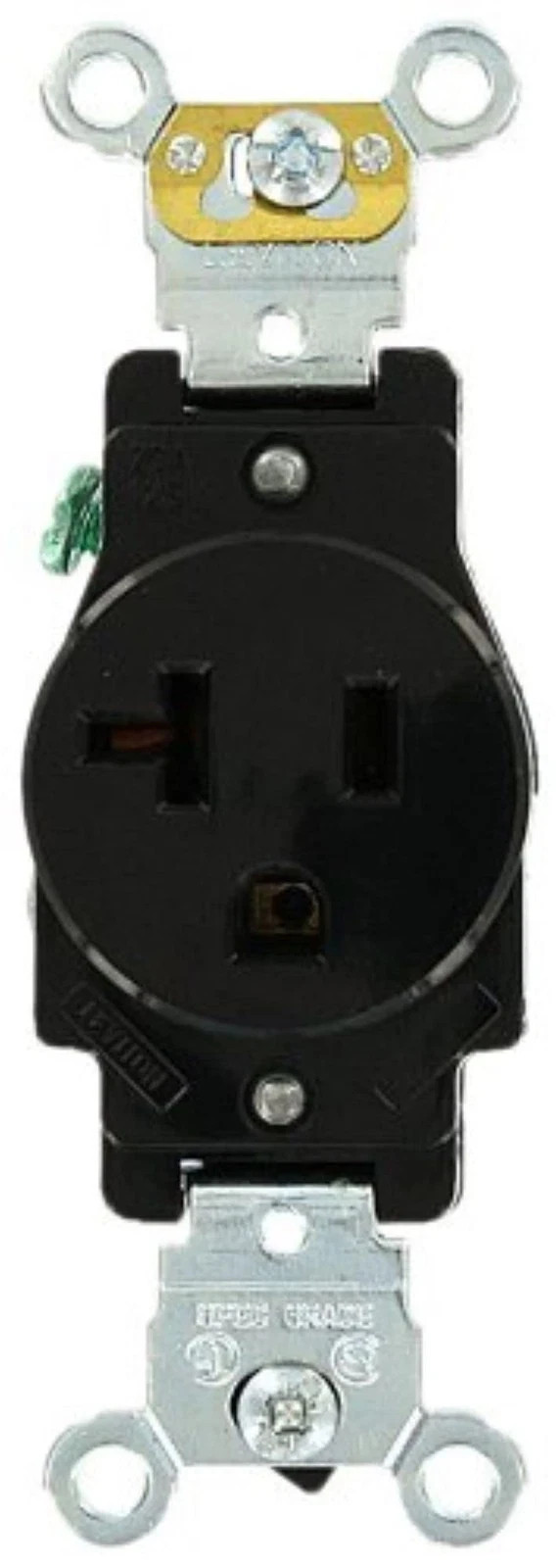 20 Amp 125 Volt Heavy Duty Industrial Grade Black Receptacle Outlet