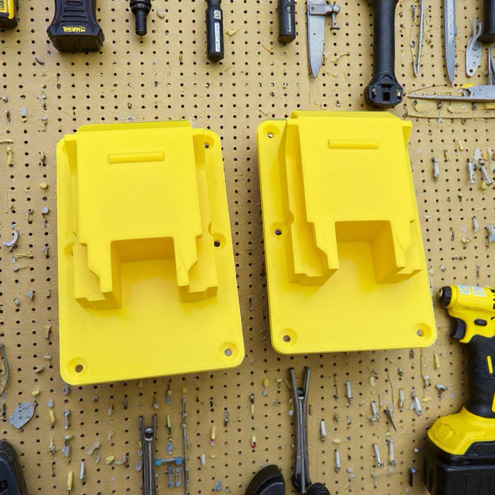 DEWALT Tool Wall Mount Holders Pair PETG 3D Printed with or without belt clip