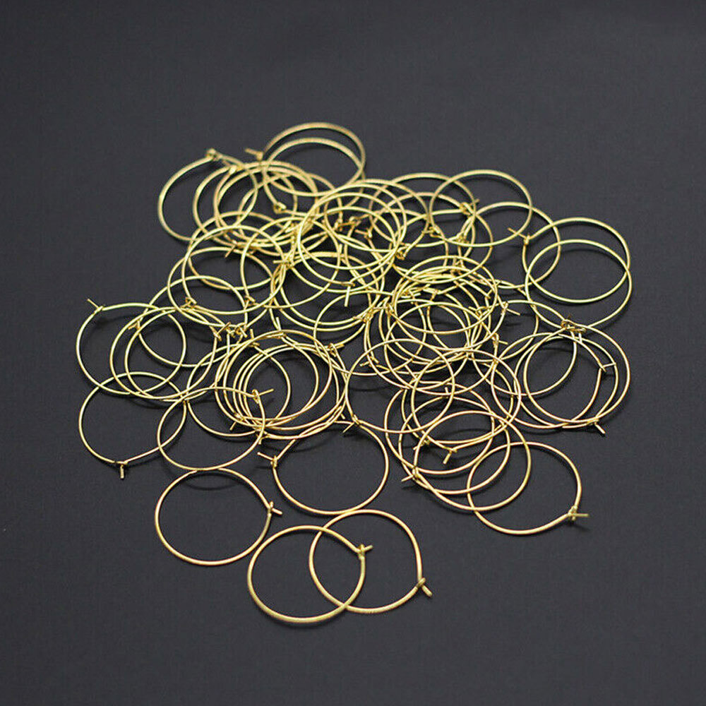 50PCS DIY Jewelry Making Charm Beading Hoop Loop- Earring Ear Wire Big Circle