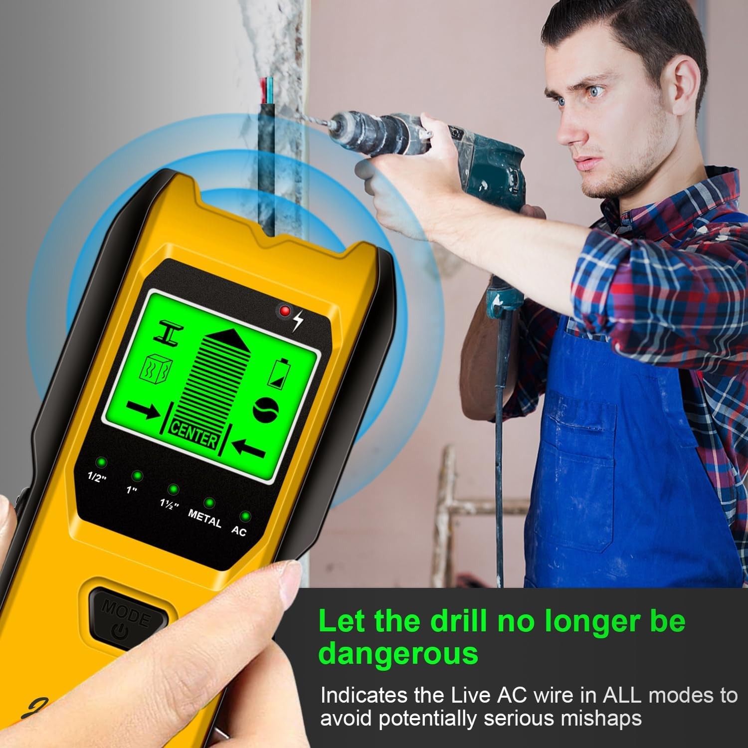 Stud Finder Wall Scanner, 5 in 1 Multifunction Stud Locator Smart Sensor