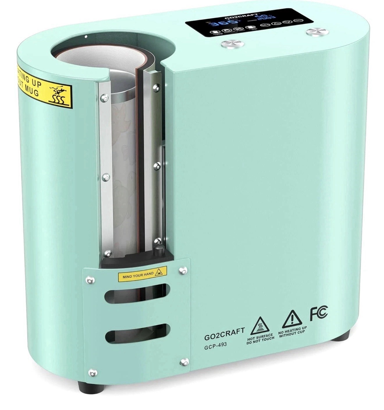GO2CRAFT Auto Tumbler Heat Press Machine,11-30oz Tumblers, Mug, Glasses, Teal