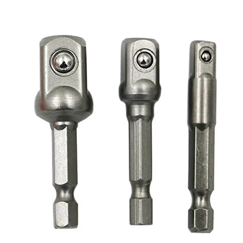 1/4" 3/8" 1/2" Socket Adapter Drill BIts Set Hex Shank Impact Driver Tools - NEW