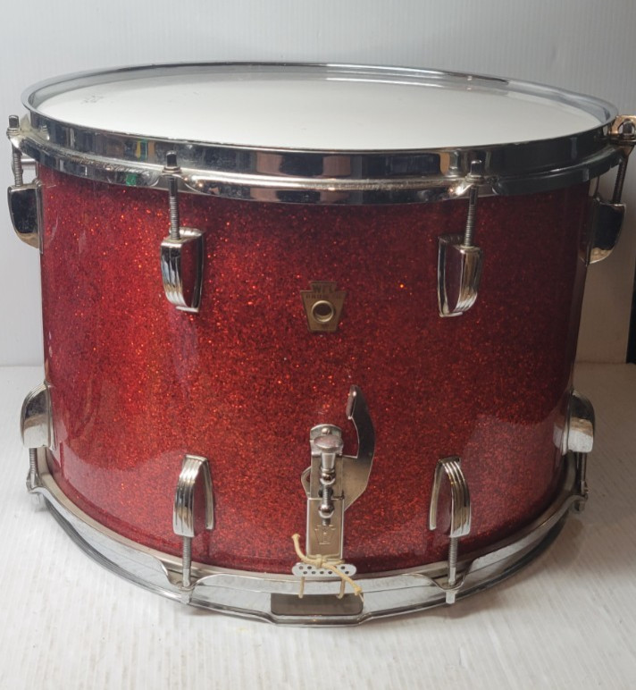 Vintage  WFL Ludwig  10x15 Snare Drum in Red Glass Sparkle