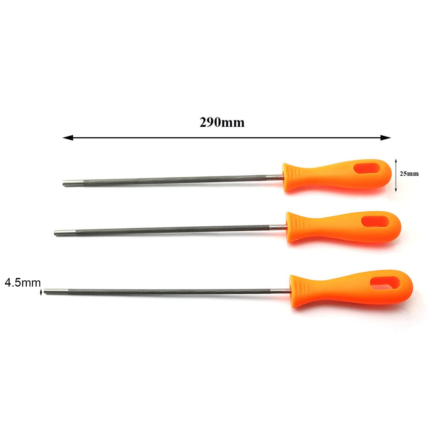 3pcs Chainsaw Chain Sharpening File Set Chainsaw Files Sharpener with Plastic...