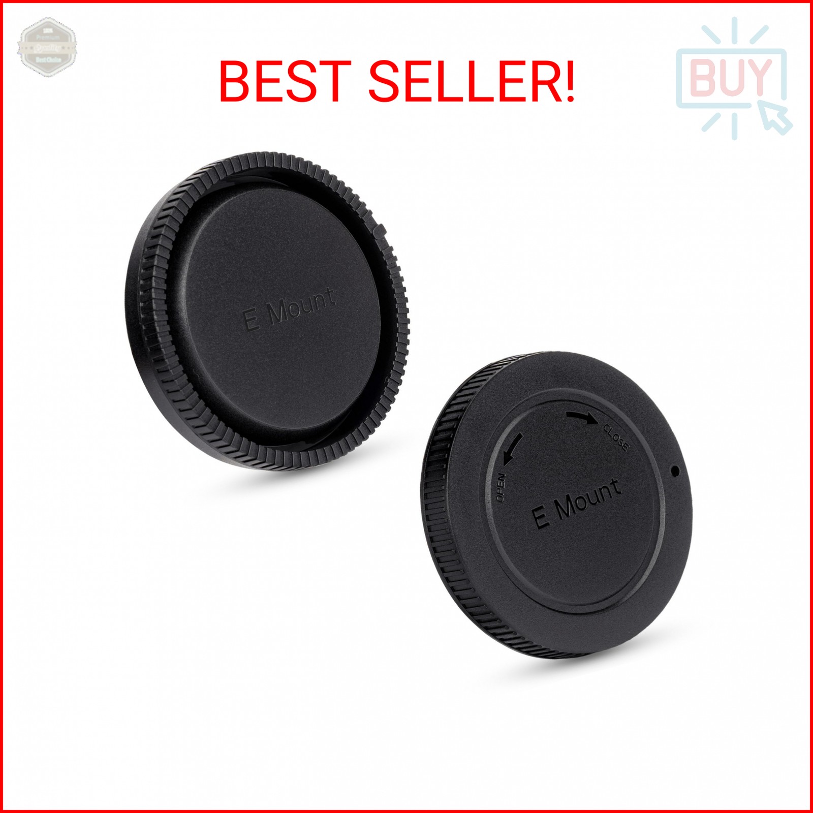 JJC E-Mount Body Cap & Rear Lens Cap Cover Kit for Sony A7 A7II A7III A7IV A7V A