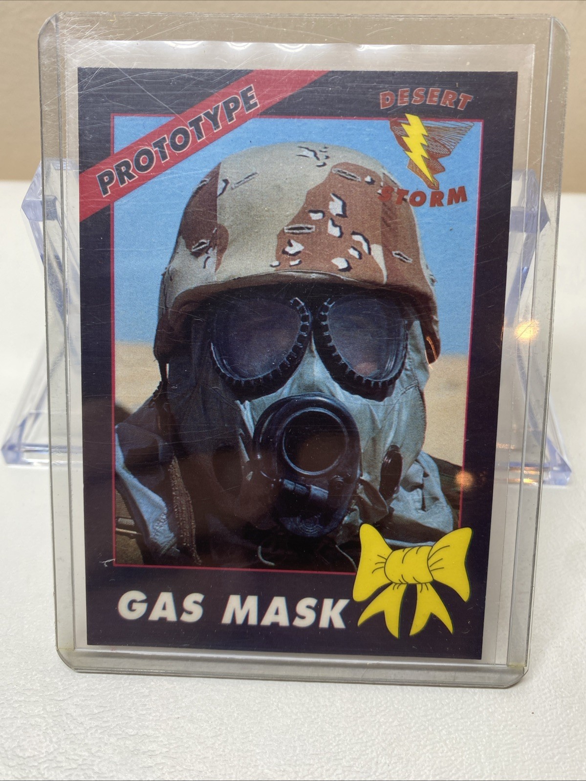 Gas Mask Card DESERT STORM Operation Yellow Ribbon 1991 Promo P3