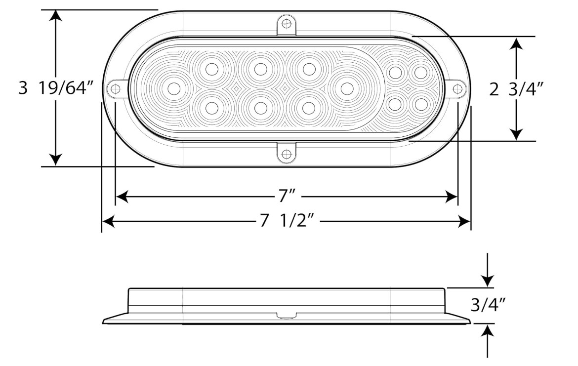 Optronics STL211XRFHBP Fusion Surface Mount LED Stop/Turn/Tail/Back-up Light
