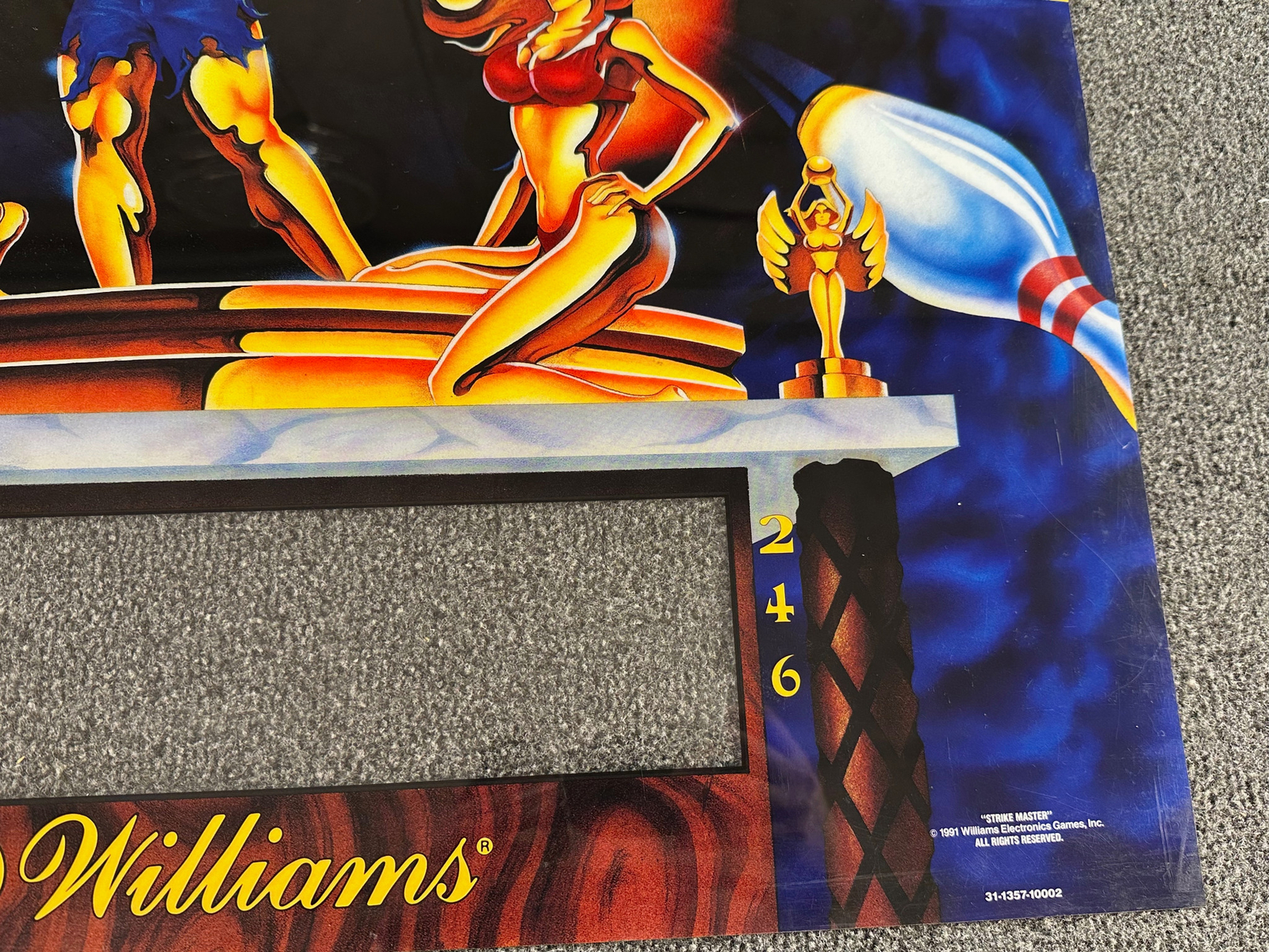 Williams Strike Master Shuffle Bowler Machine Game Backglass Translite ORIGINAL
