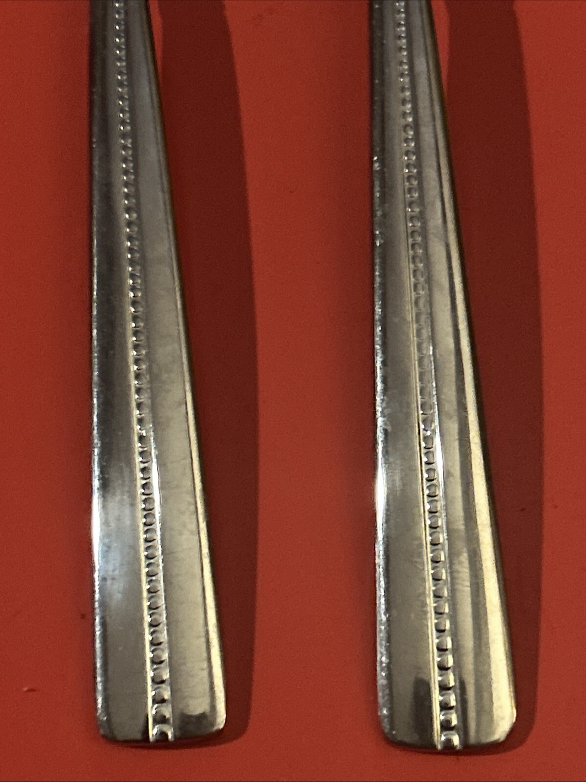 7 Pc Nicole Miller GREEN TEA Stainless Flatware Serving Set