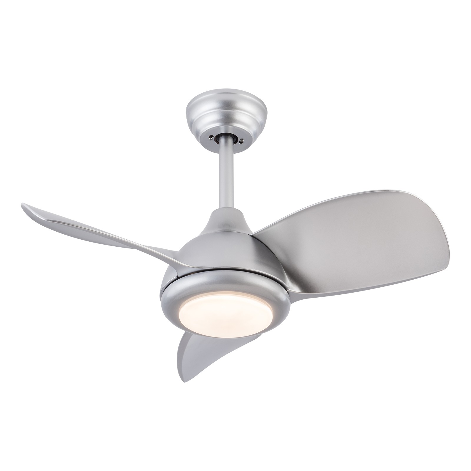30 Inch Silver Ceiling Fan with Light & Remote Control , 3 Blades Design New