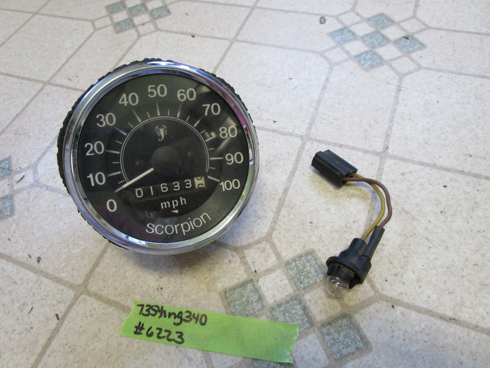 Vintage 73 Scorpion Stinger 340 Snowmobile Speedometer MPH Gauge