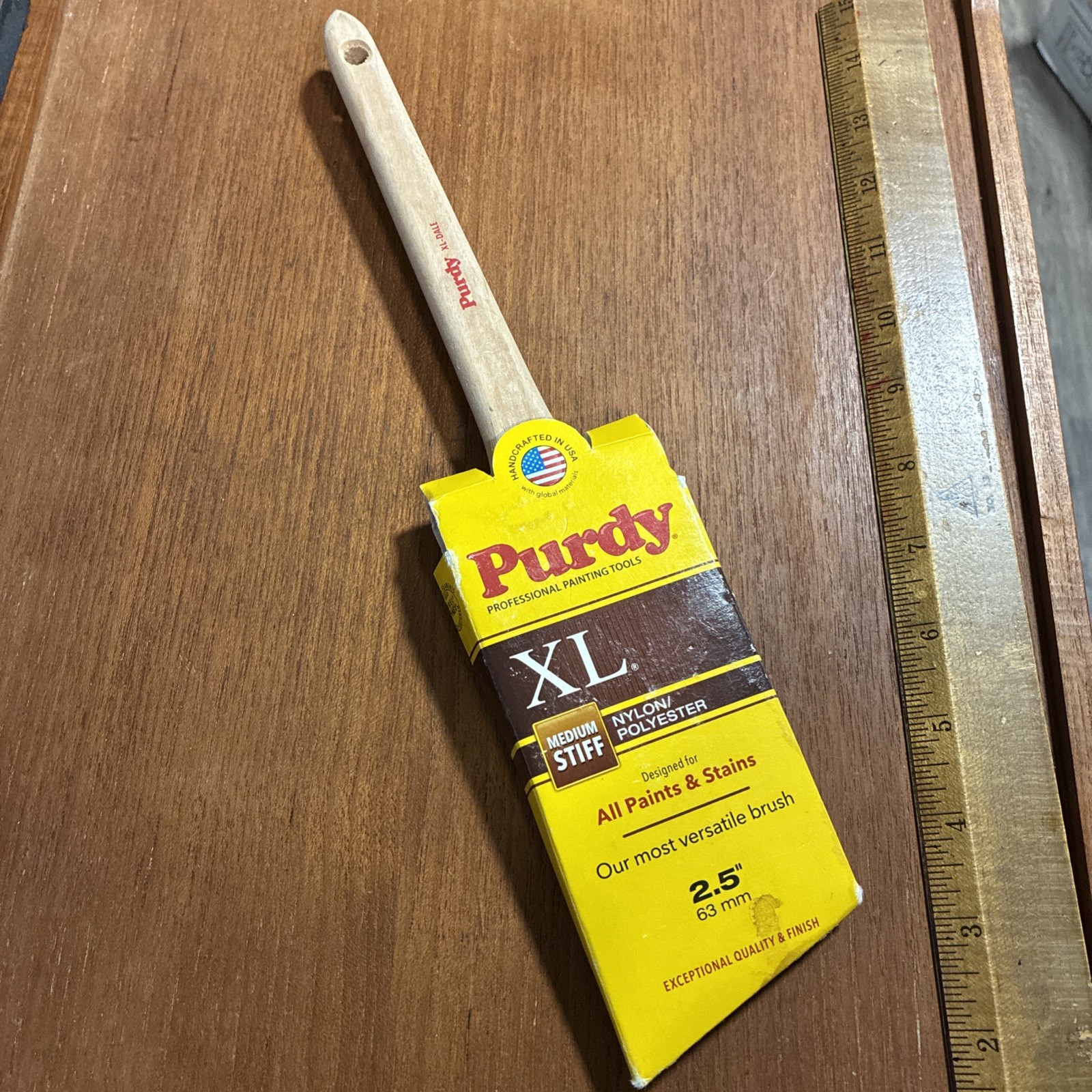 Purdy XL Dale Paint Brush, 2-1/2 in. Angular XL 2.5” Medium Stiff Nylon 63mm
