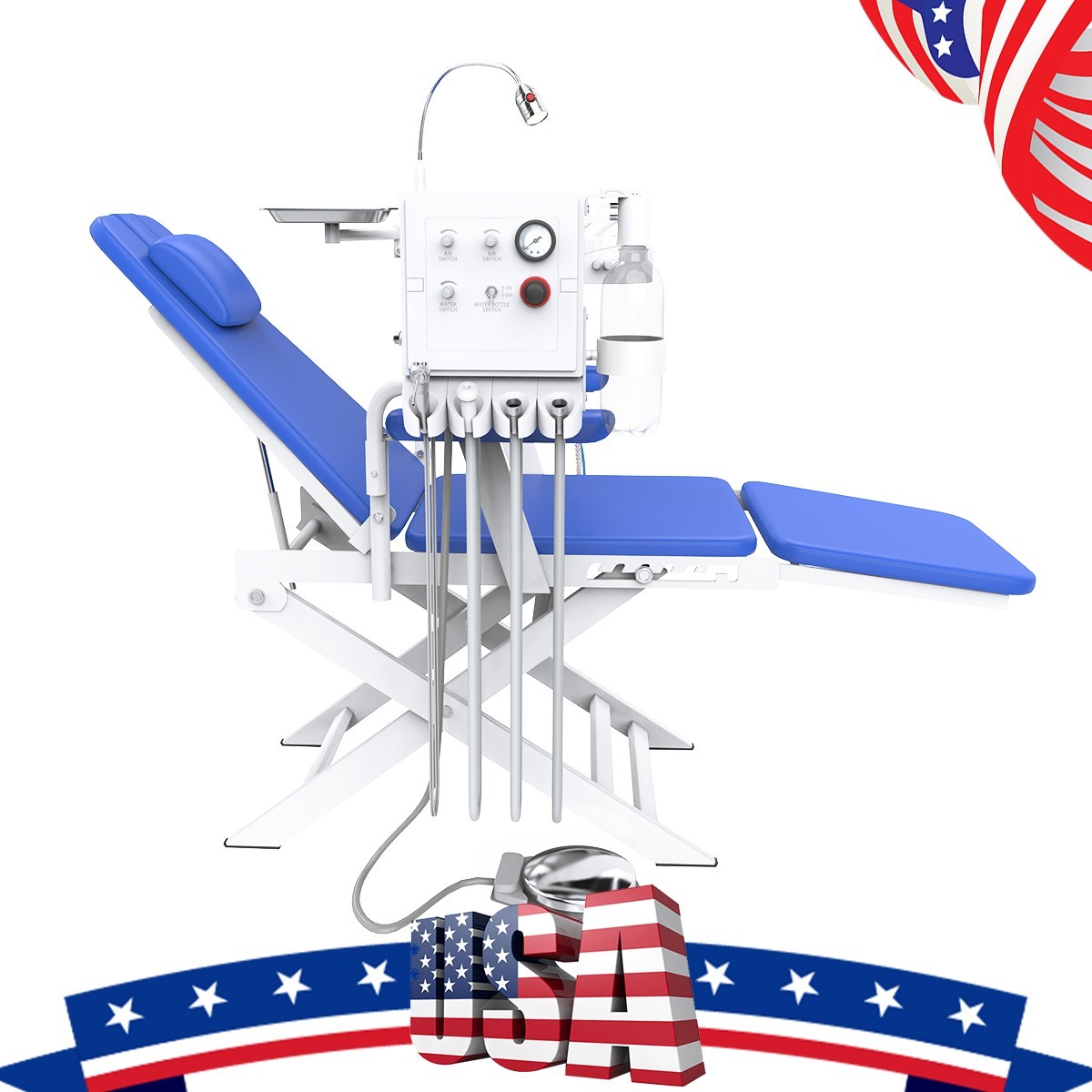 Portable Dental Delivery Unit Case Air Compressor Syringe/Portable Folding Chair