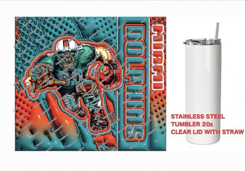 DOLPHINS - COLORFUL 3D - Tumbler 20 oz Stainless Steel