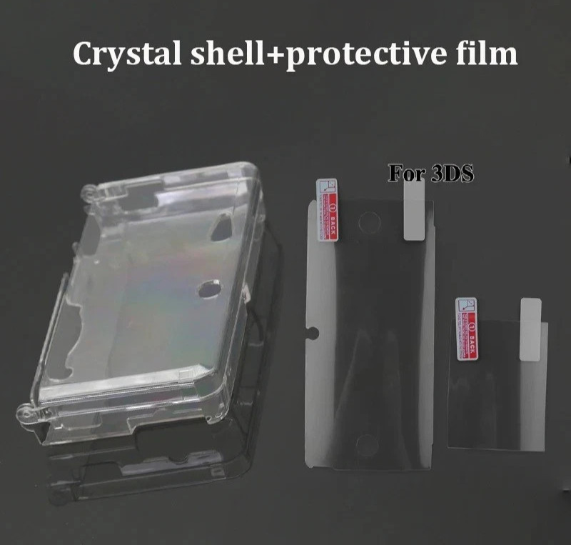 For Nintendo 3DS Clear Snap-on Plastic Crystal Hard Shell Case Protective Cover