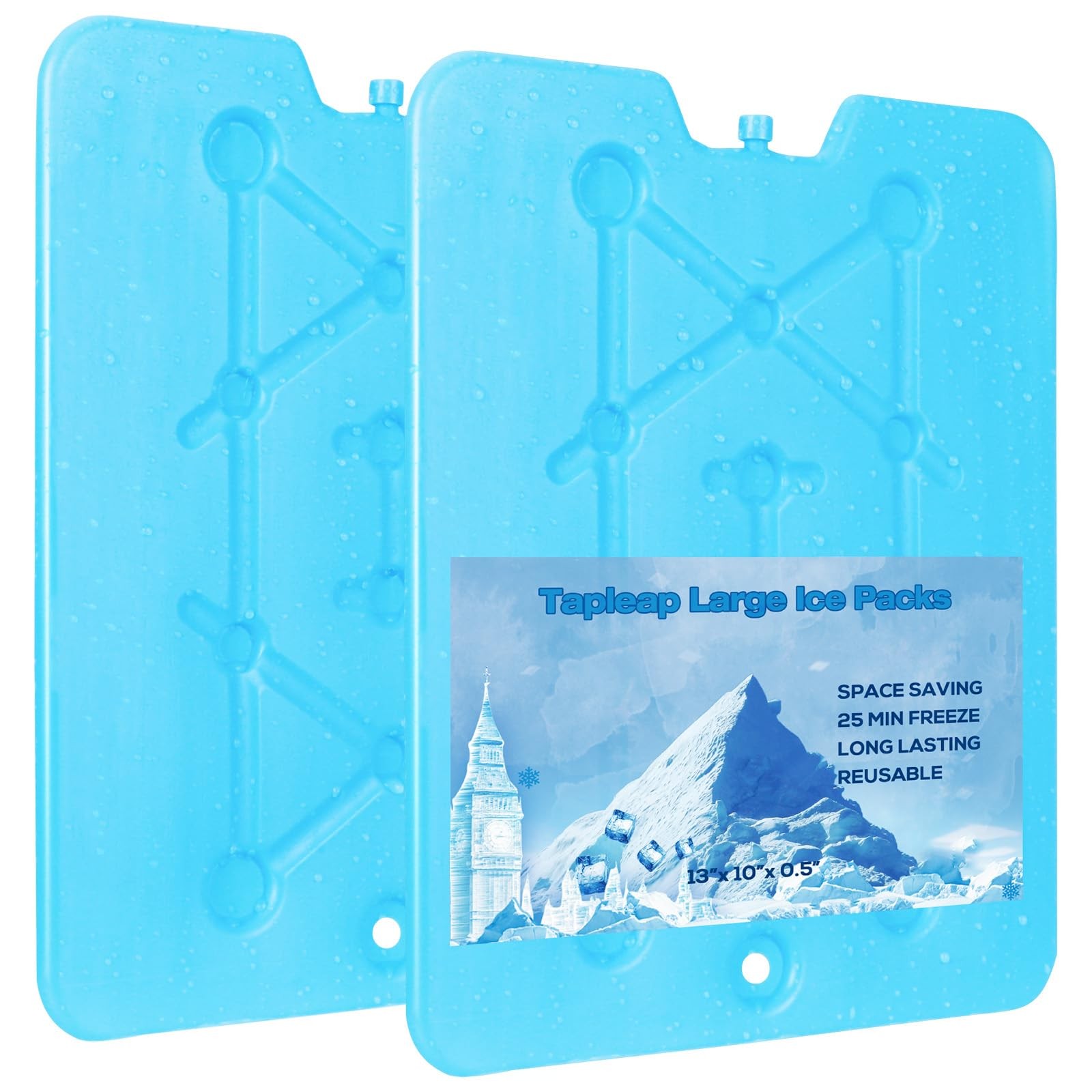 Large Ice Packs for Coolers (2Pcs) - 13 x 10 inch, 3Lb | Slim Freezer Packs for