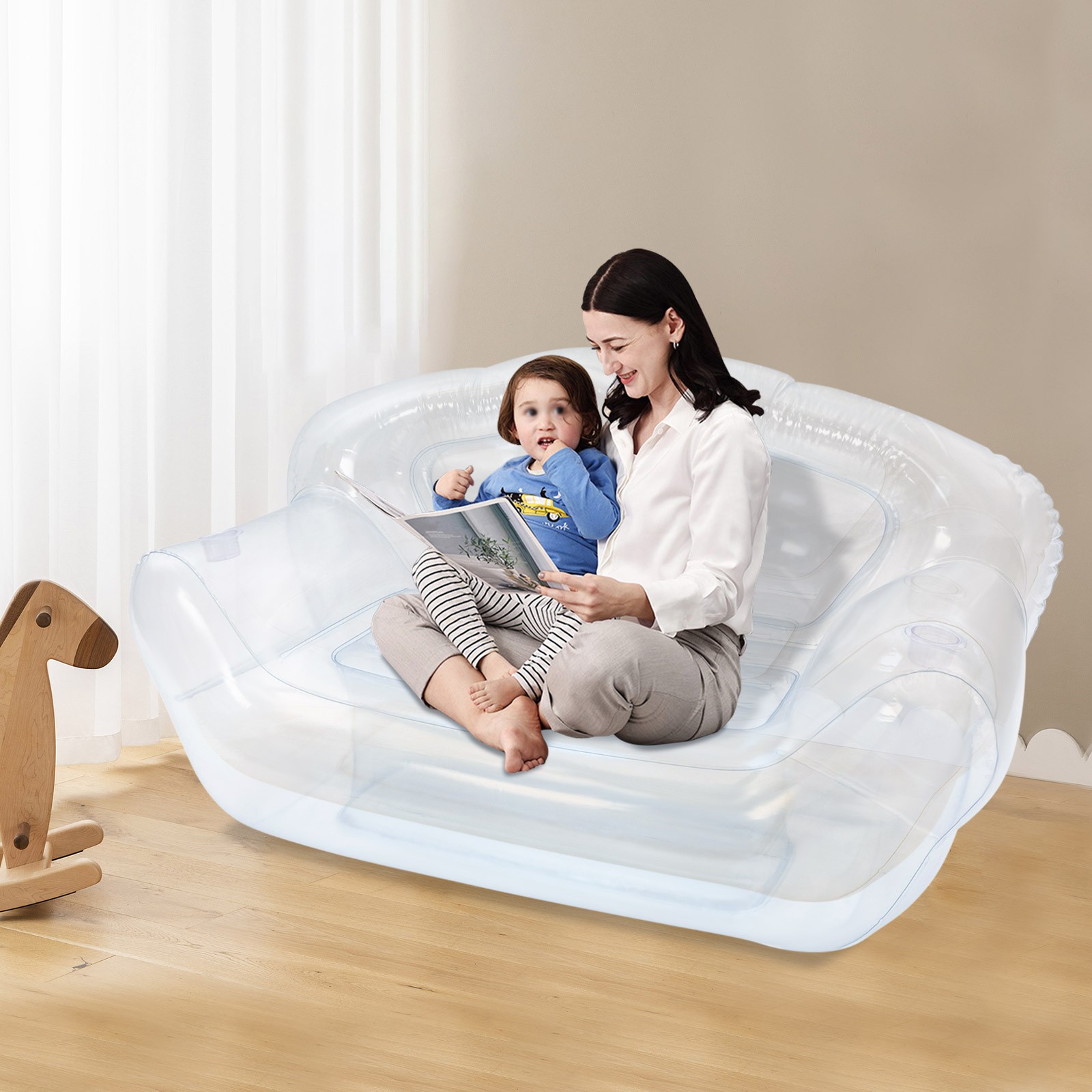 2-Seat Inflatable Sofa Portable Inflatable Couch Inflatable Double Person Sofa