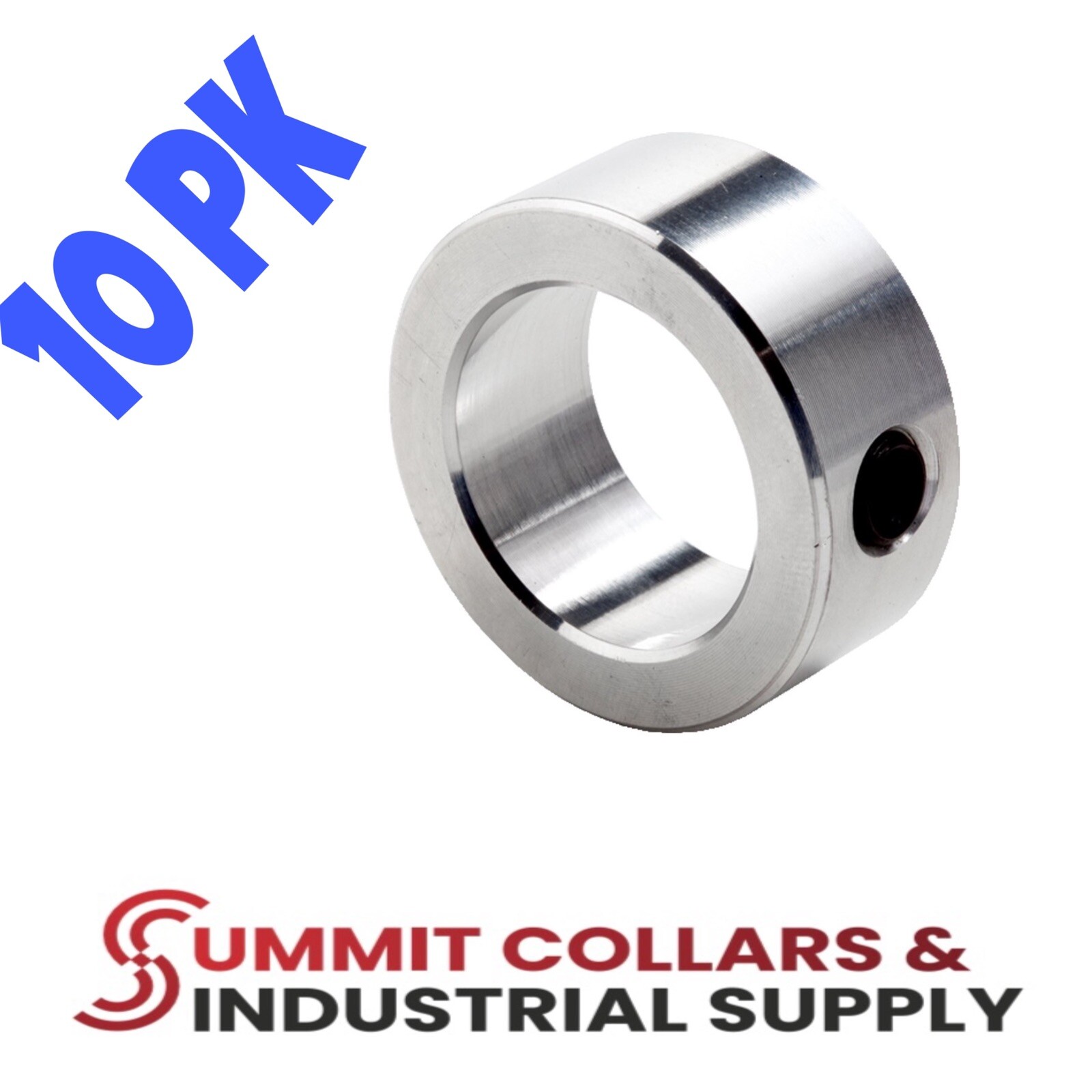 1” (10PK) SHAFT SOLID ALUMINUM SET SCREW COLLAR STOP CA-100-10