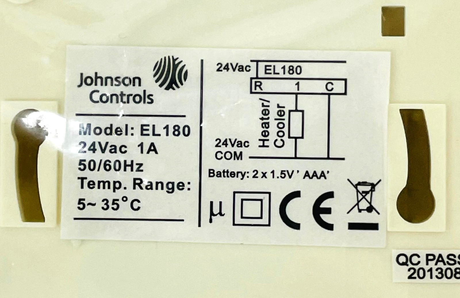 JOHNSON CONTROLS EL180 Thermostat