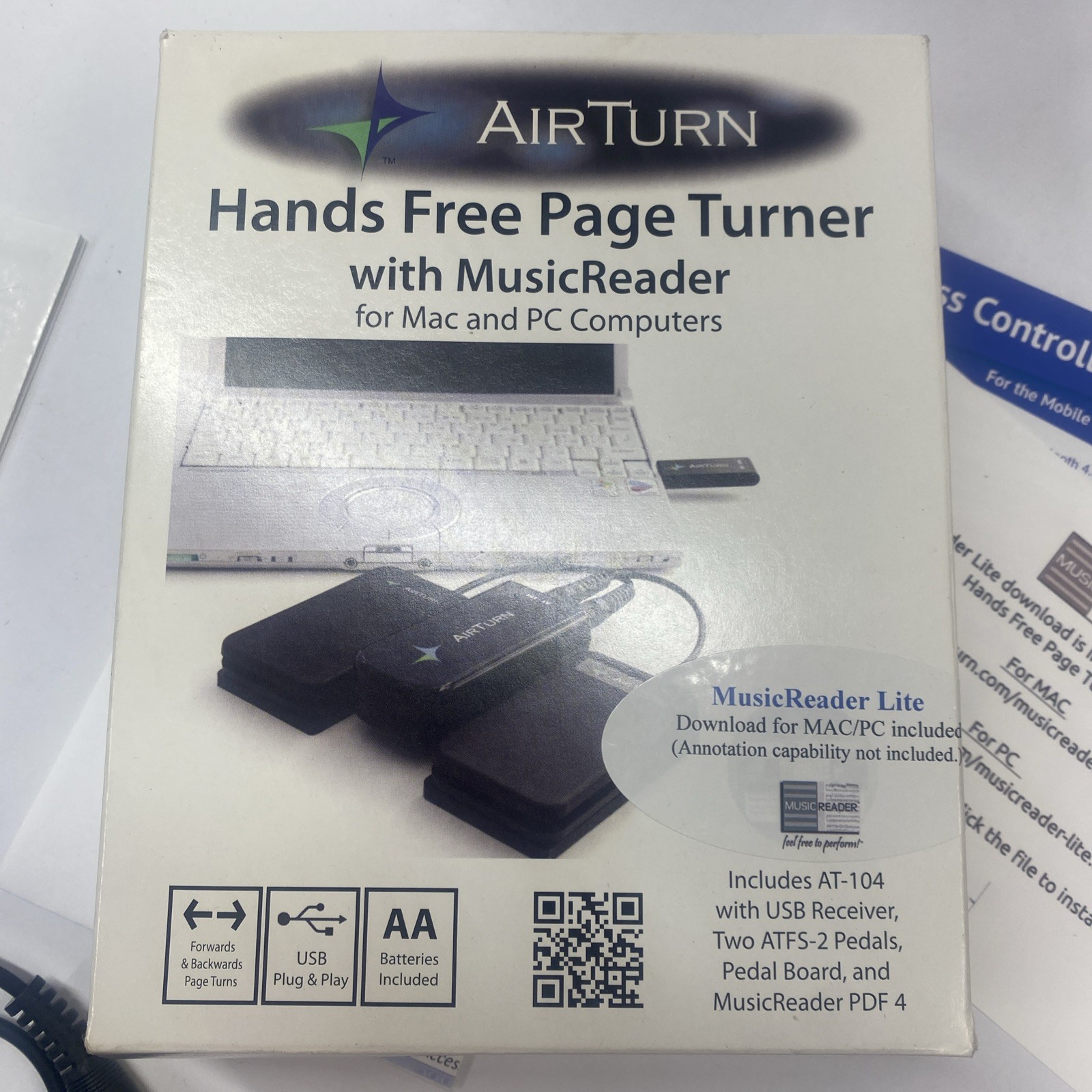 AirTurn AT-104 USB Dual Footswitch Controller / Page Turner
