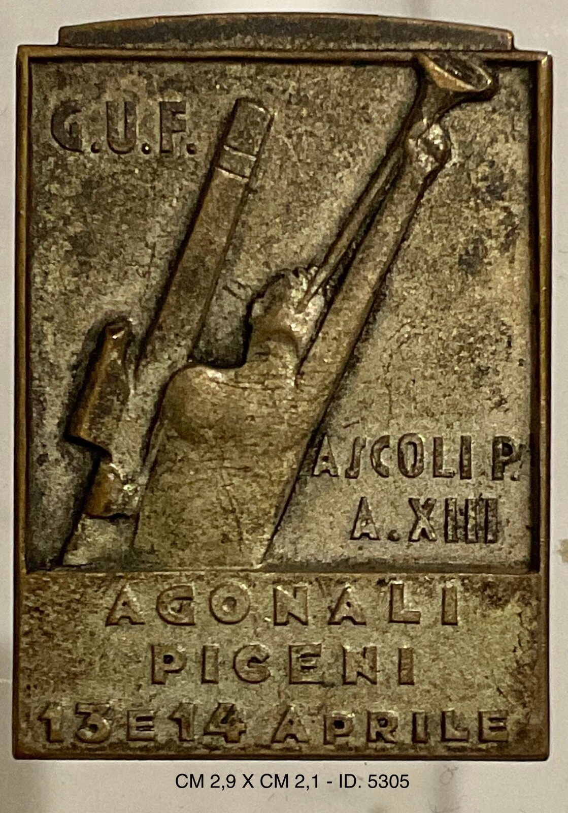AGONALI PICENI GRUPPI UNIVERSITARI DISTINTIVO ASCOLI PICENO A.XIII 1935 REGNO