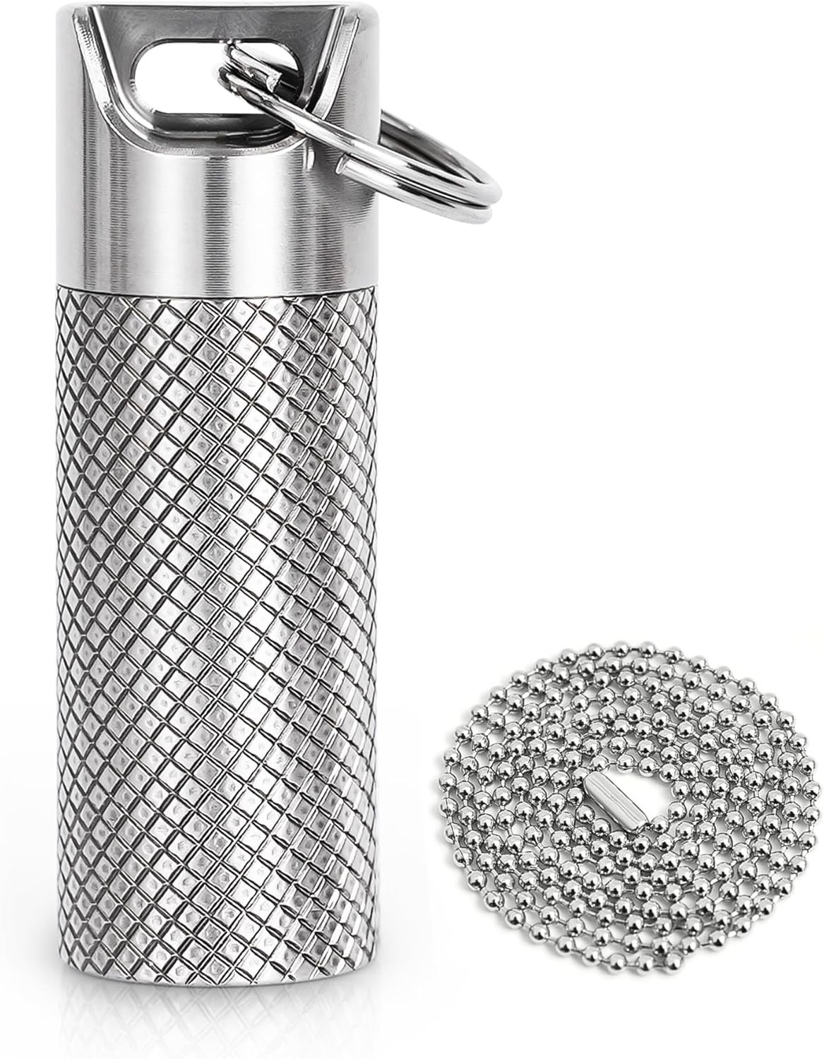 100% Waterproof Titanium Pill Box Keychain - TSA Approved, Strong and Heat Resis
