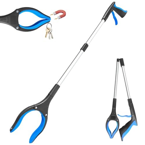 32" Grabber Reacher Tool, 1-Pack Foldable Reacher Grabber Pickup Blue - 1 Pack