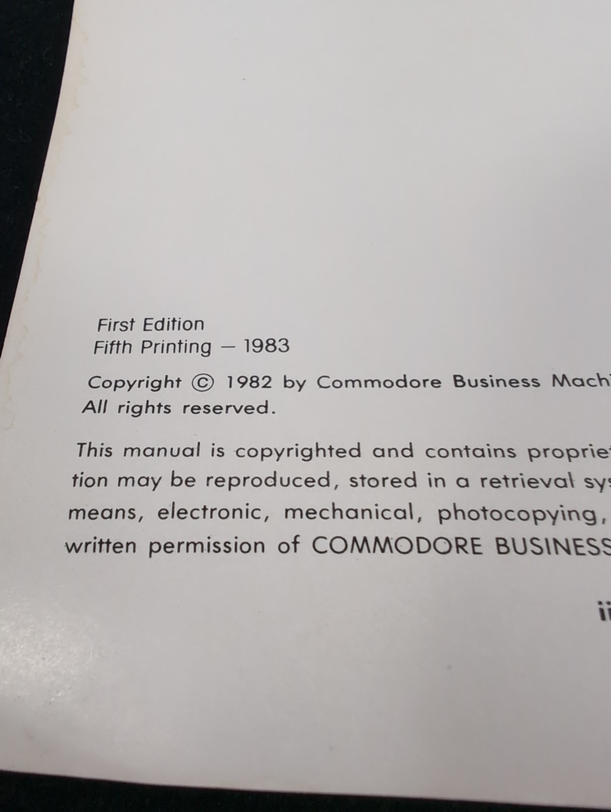 Commodore 64 Computer User's Guide 1st Edition 5th Printing Yr. 1983
