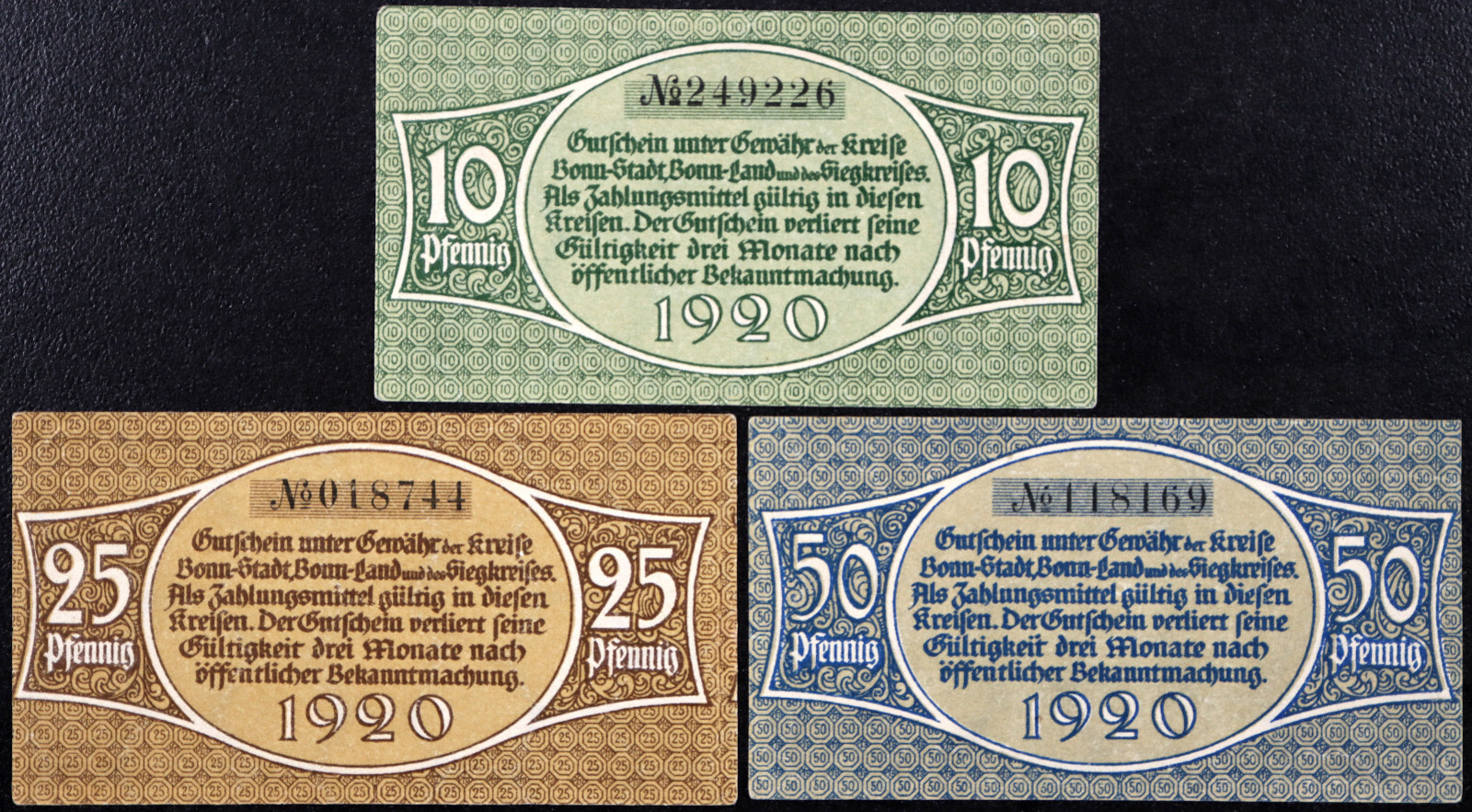 BONN 1920 "Nude Men Pushing a Boulder" Complete Set German Notgeld